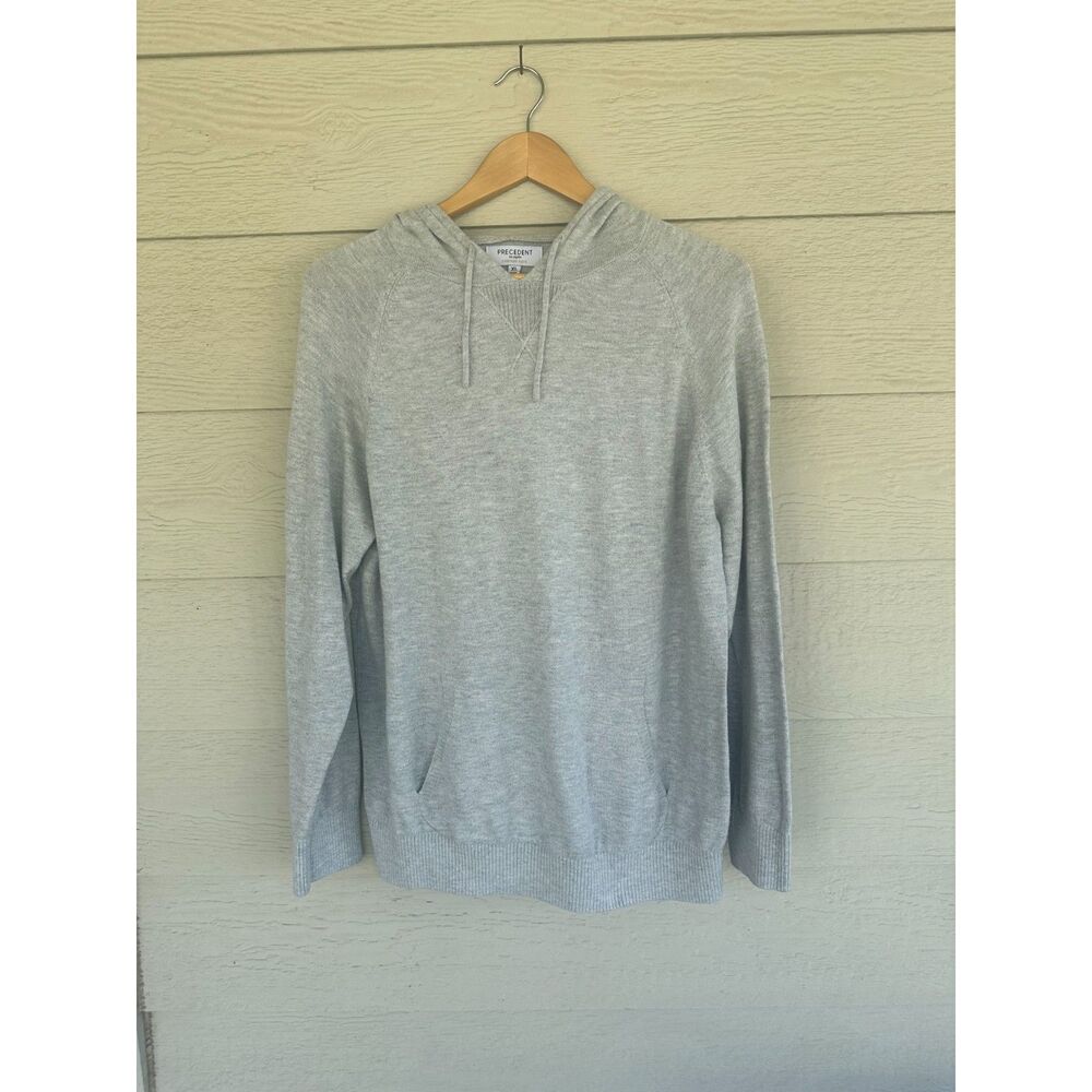 Precedent Los Angeles Cashmere Blend Knit Hoodie Heather Grey Men's XL